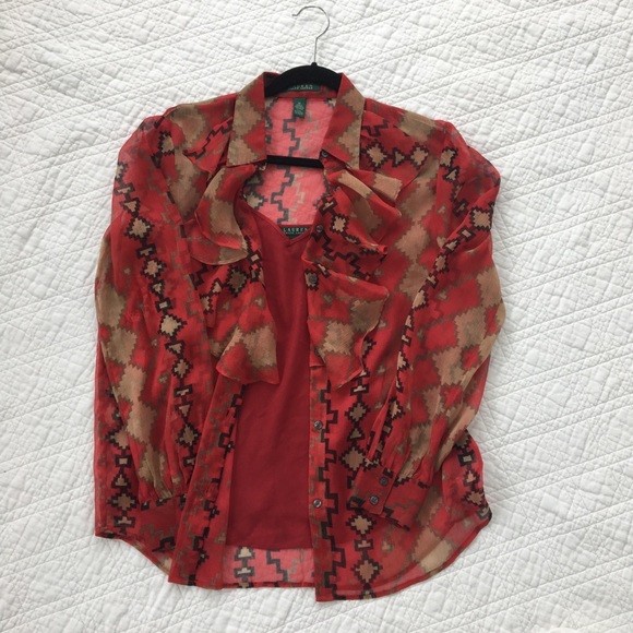 Ralph Lauren aztec print blouse - Picture 4 of 7